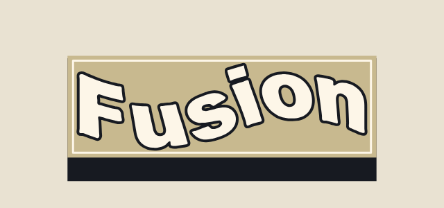 Twist Card graphic style applied to the word Fusion