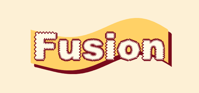 Zig Flag graphic style applied to the word Fusion
