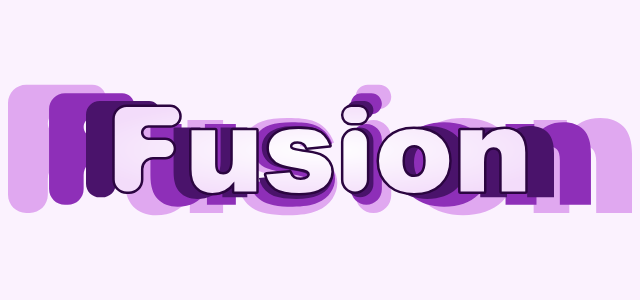 Zoom Step graphic style applied to the word Fusion