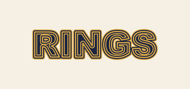 Retro Inline graphic style applied to the word RINGS