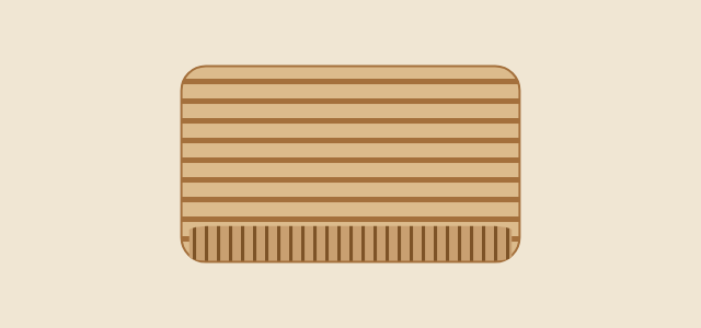 Corrugated Card graphic style applied to a rounded card