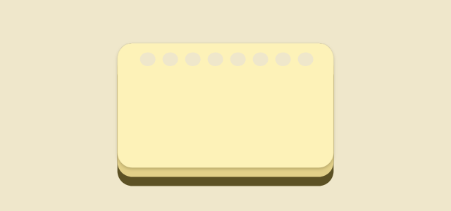 Notepad Stack graphic style applied to a rounded card