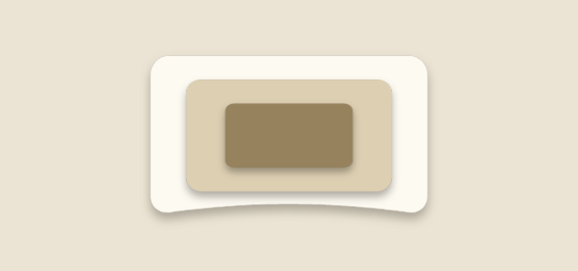 Paper Cut Lift graphic style applied to a rounded card