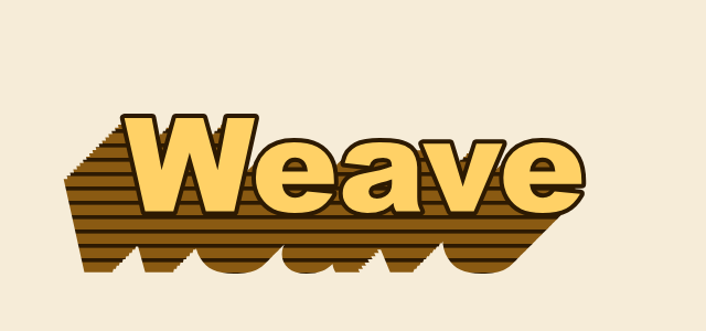 Woven Depth graphic style applied to the word Weave
