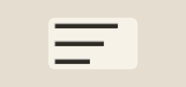 Letterpress Deboss graphic style applied to a rounded card