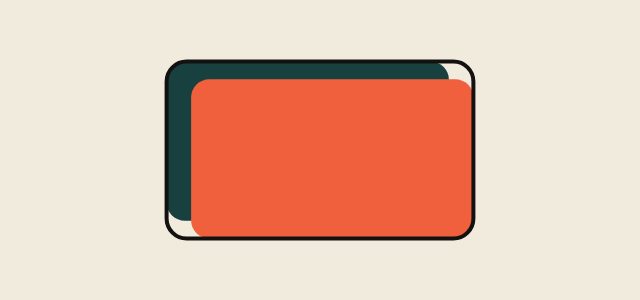 Misregistration graphic style applied to a rounded card