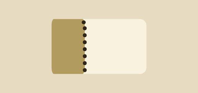 Perforation graphic style applied to a rounded card