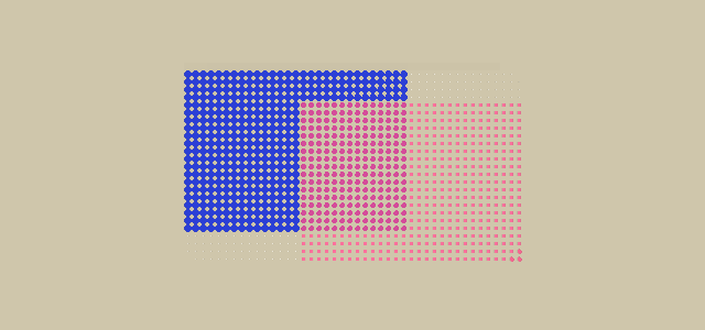 Risograph graphic style applied to a rounded card