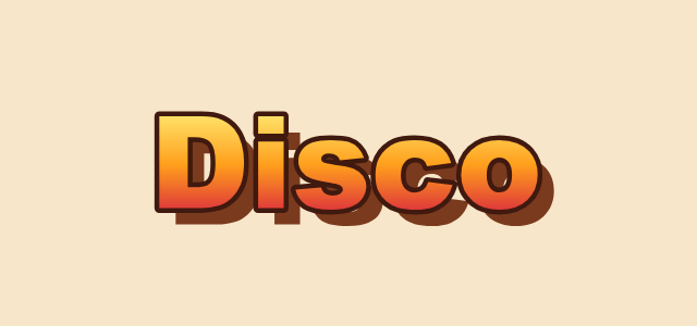 Sunset Face graphic style applied to the word Disco