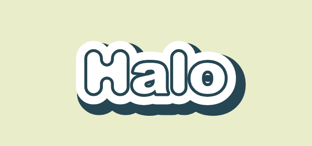 Cast graphic style applied to the word Halo