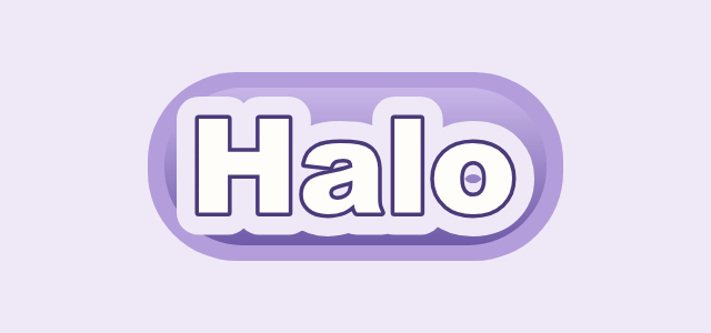 Gradient Capsule graphic style applied to the word Halo