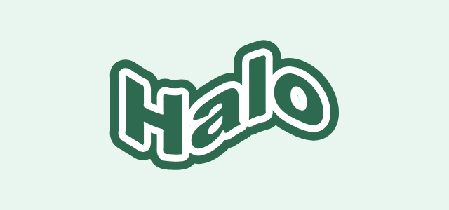 Ripple graphic style applied to the word Halo