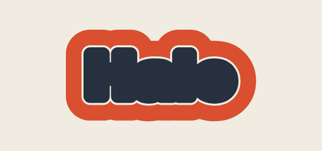 Cut Rule graphic style applied to the word Halo