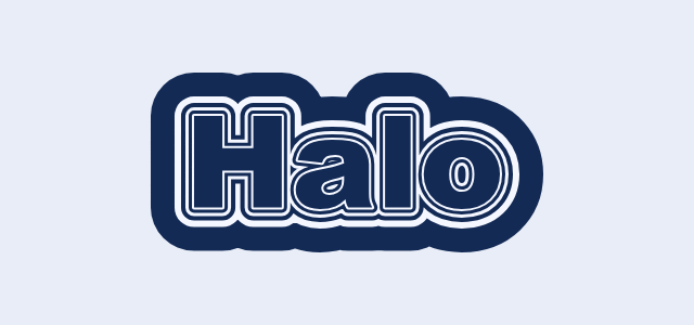 Swell graphic style applied to the word Halo