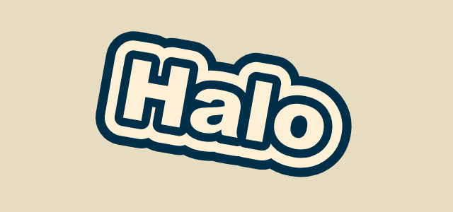 Tilt graphic style applied to the word Halo
