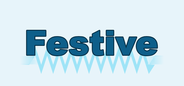Icicle graphic style applied to the word Festive