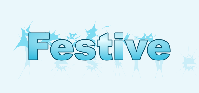 Splash graphic style applied to the word Festive