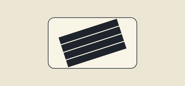 Cancellation Bars graphic style applied to a rounded card