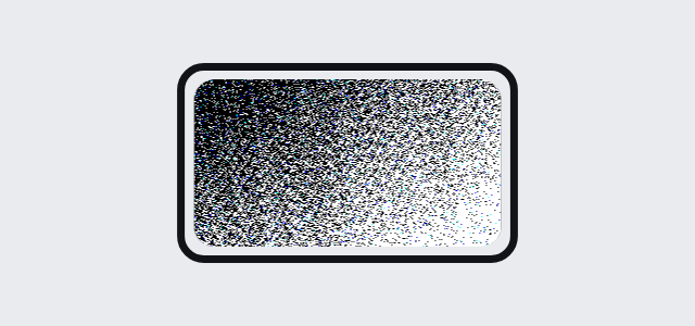 Dither Void graphic style applied to a rounded card