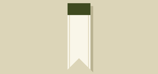 Bookmark graphic style applied to an icon shape
