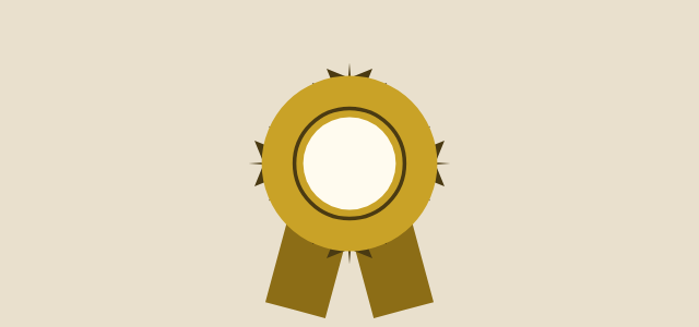 Award Rosette graphic style applied to an icon shape