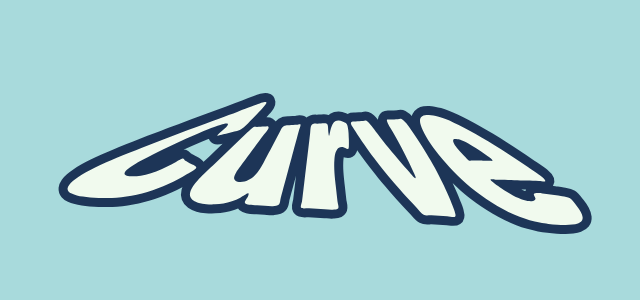 Fish Wedge graphic style applied to the word Curve