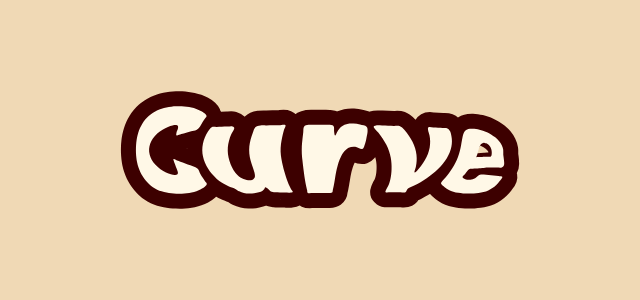 Fisheye graphic style applied to the word Curve
