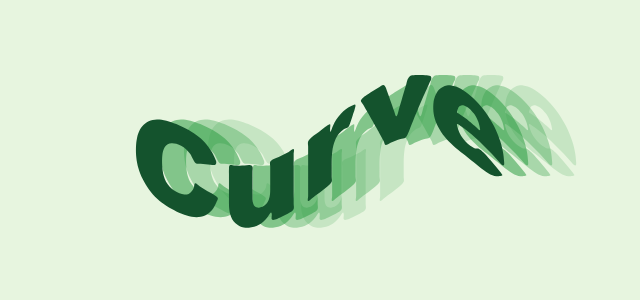 Flag Trail graphic style applied to the word Curve