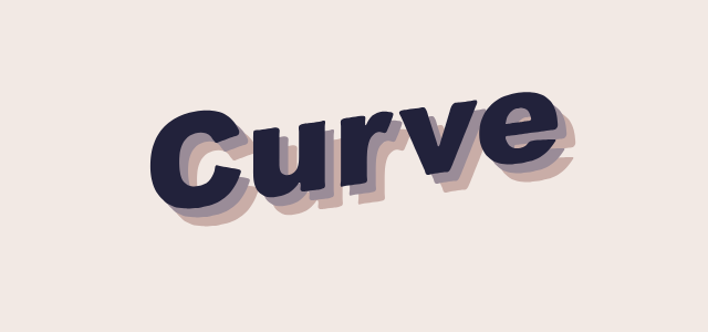 Rise graphic style applied to the word Curve